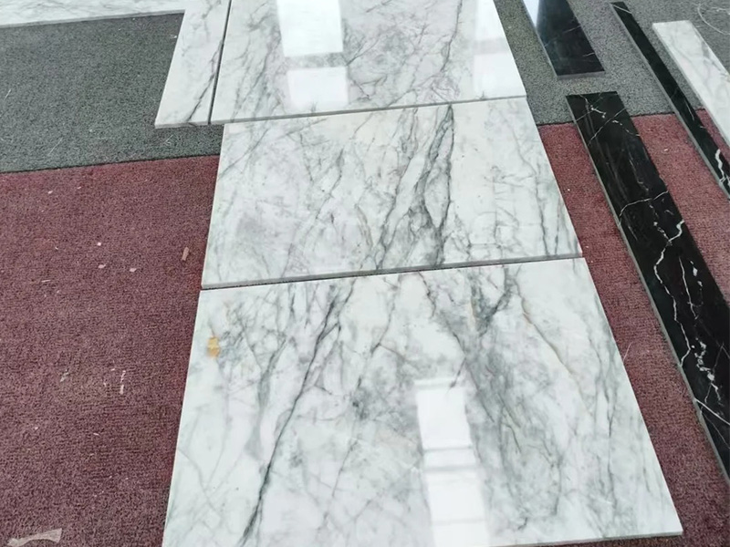 18mm Brazil Zermatt White Marble Slab & Tiles For Interior Wall / Floor