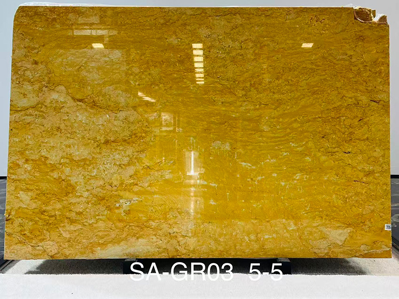 Italy Giallo Reale Marble Slabs Golden Yellow Marble For Countertop / Flooring