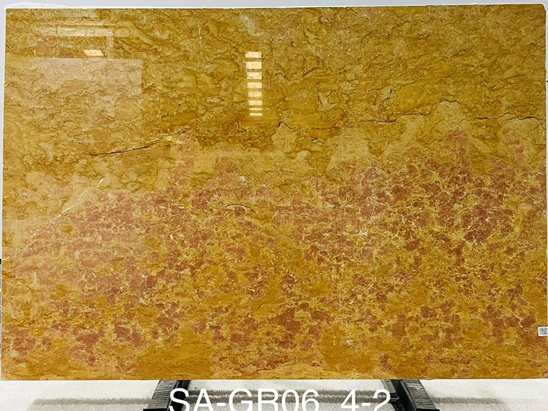 Italy Giallo Reale Marble Slabs Golden Yellow Marble For Countertop / Flooring