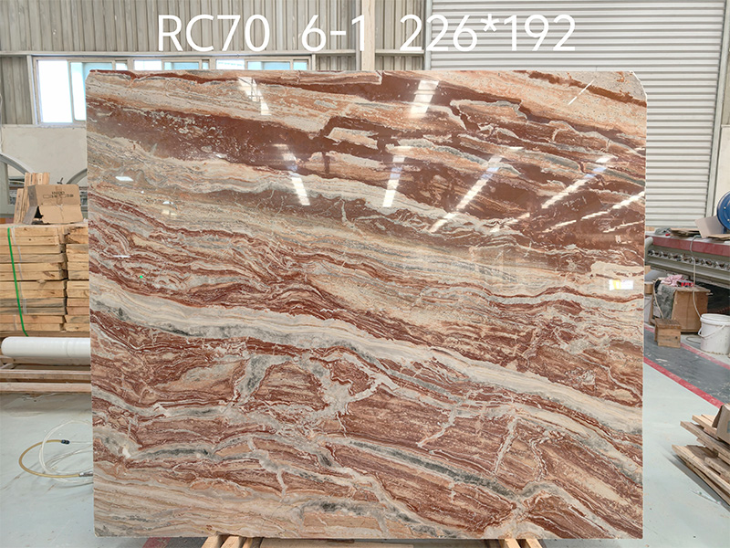 Arabescato Orobico Rosso Red Light Marble Big Slab Natural Stone With Elegant Red And Grey Veins