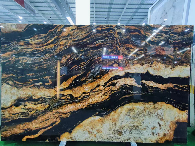 Brazil Cosmic Black Granite Slab for Worktops