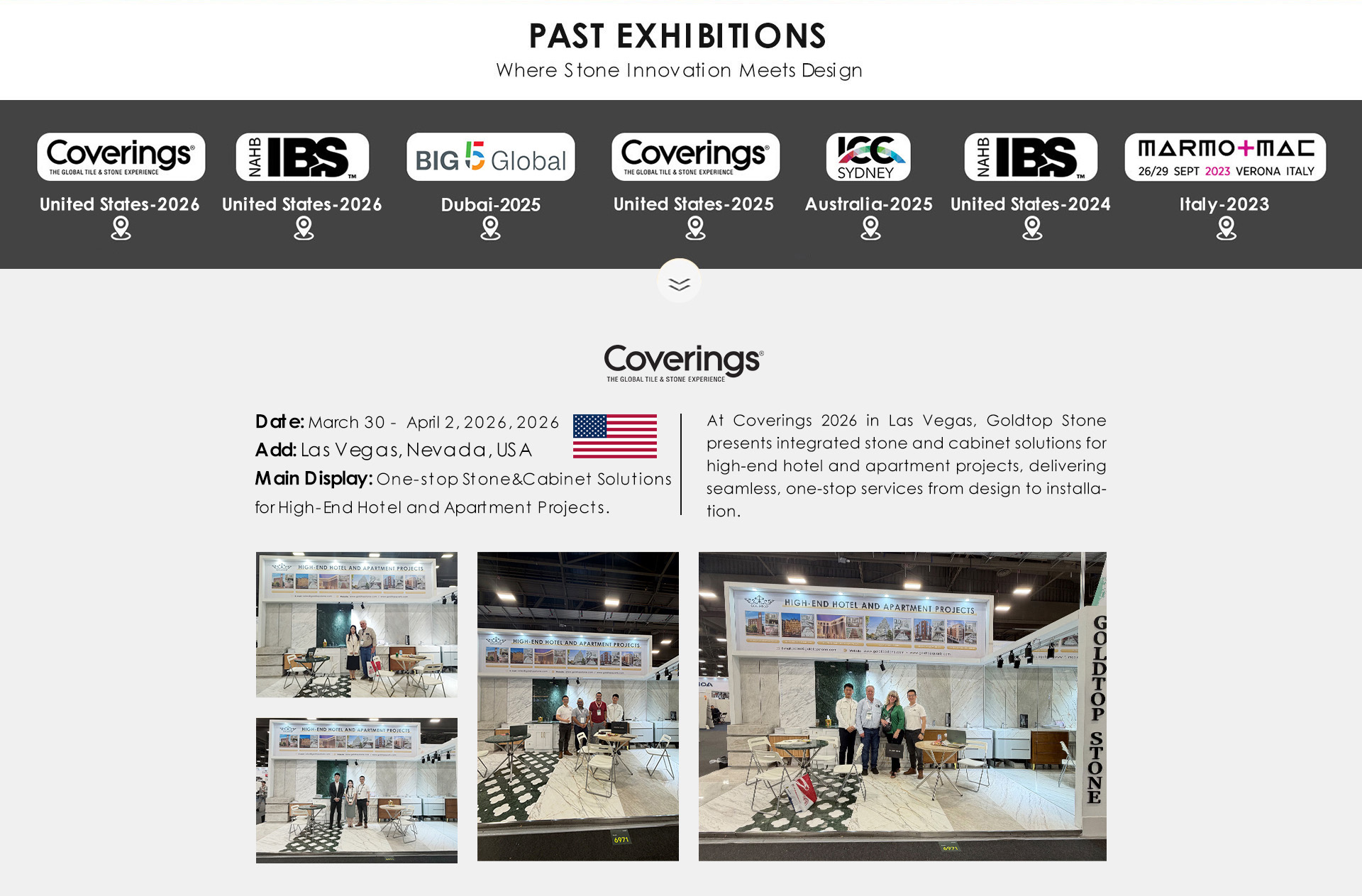 2026 covering exhibition goldtop stone