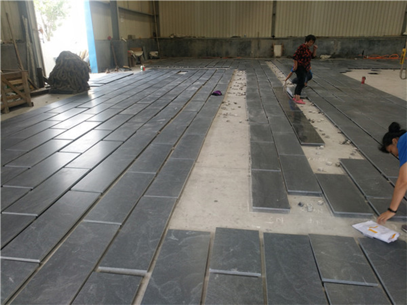 America Virginia Mist Black Granite Tile With Leathered / Matt / Polished Finish