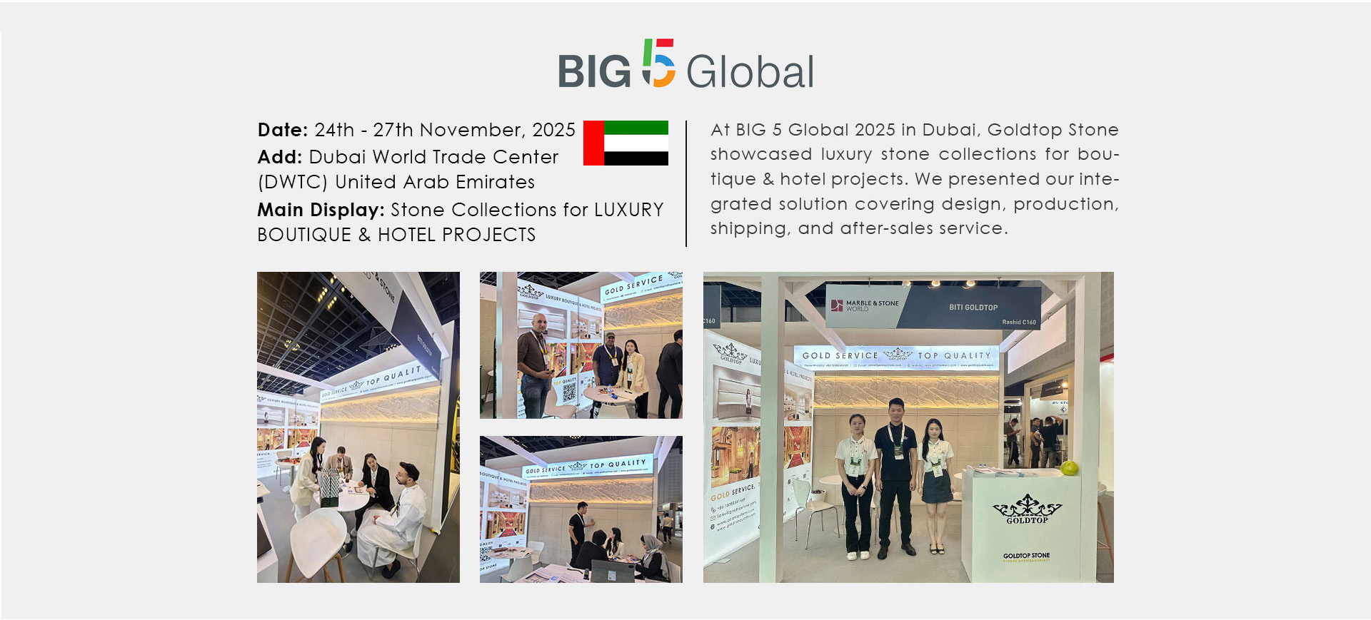2025 Big 5 exhibition goldtop stone