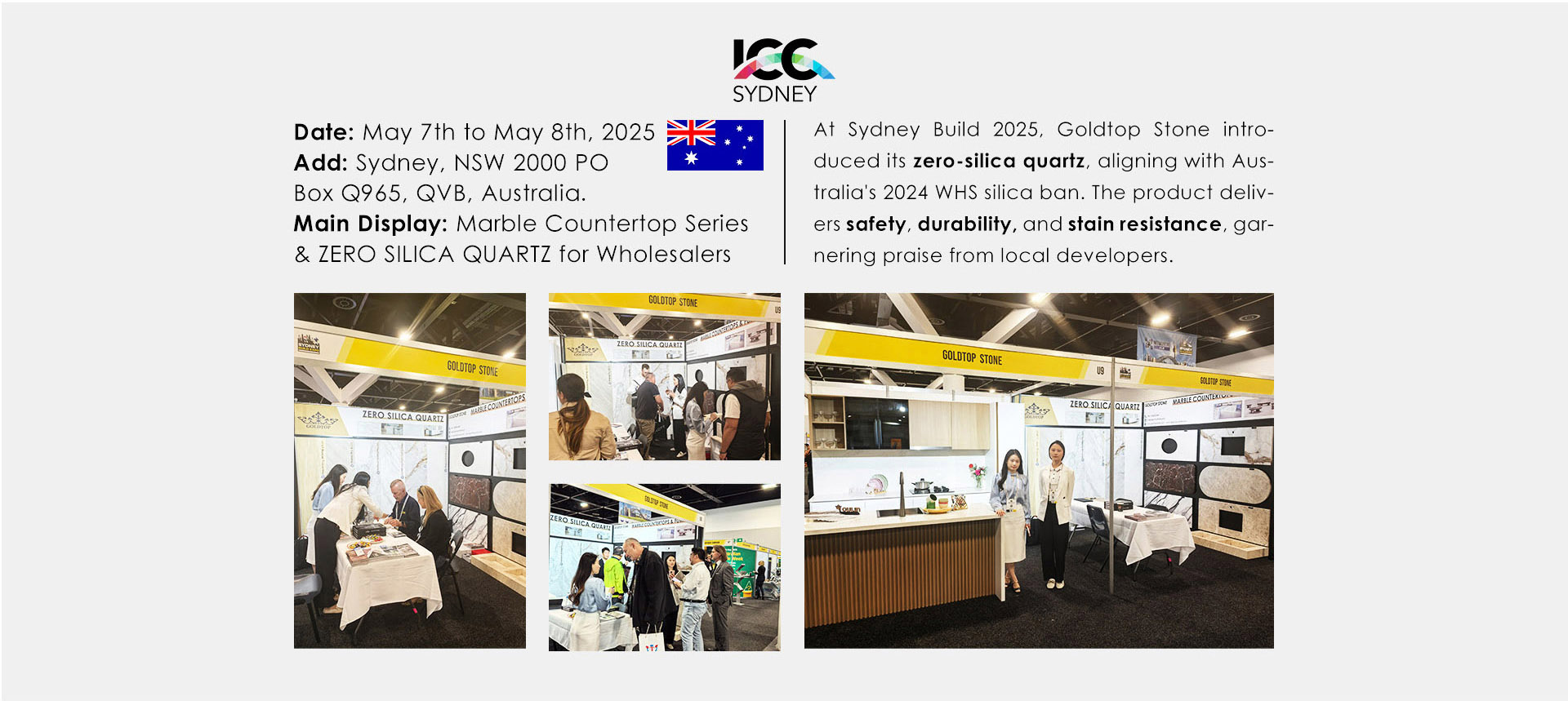 2025 ICC Sydney exhibition goldtop stone
