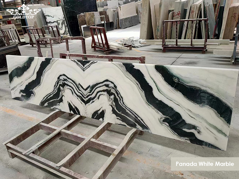 panda white marble bookmatch
