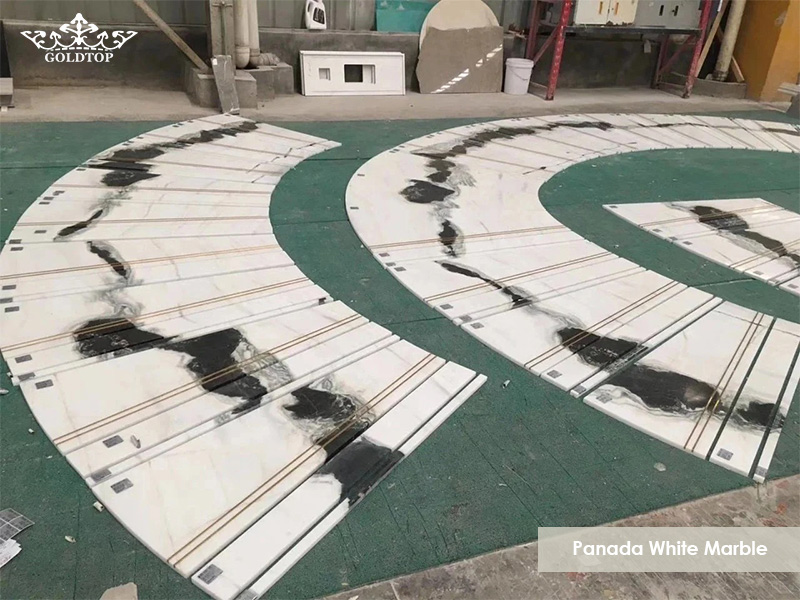 panda white marble vein matching