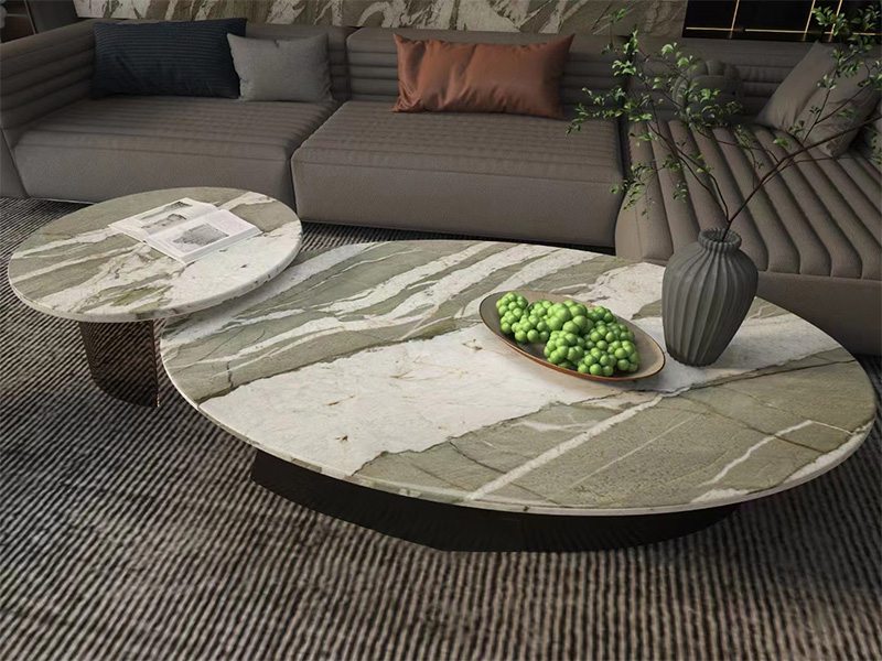 Brazil Green Luxury Stone Moon Ray Quartzite Slab For Benchtops / Worktop