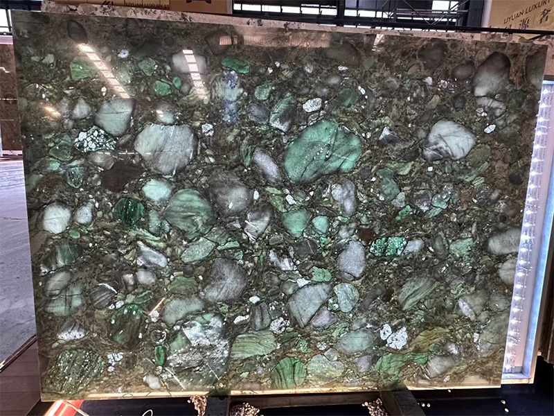 Brazil Backlit Jungle Jewel Quartzite Slab for Walls Cladding