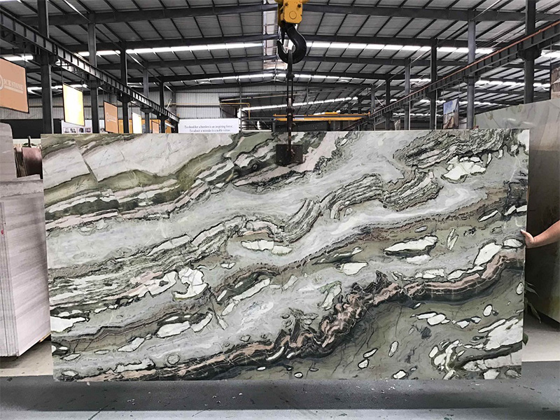 Twilight Green Quartzite Slabs For Countertop / Worktop / Feature Wall / Table Tops