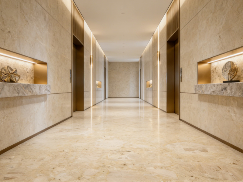 Beige Alma Marble Slabs & Tiles For Flooring / Wall / Staircase / Countertops