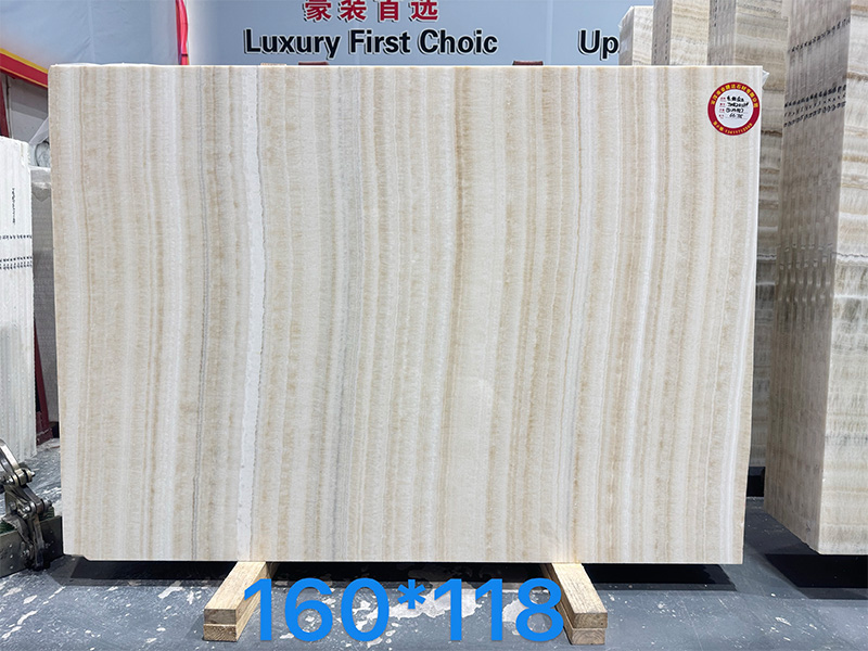 Turkey Straight Veins Vanilla Onyx Marble Slab