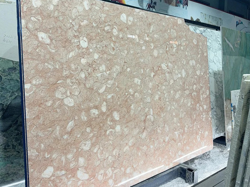 Pink Orient Fossil Limestone Slabs & Tiles For Countertop/ Flooring / Vanity Tops