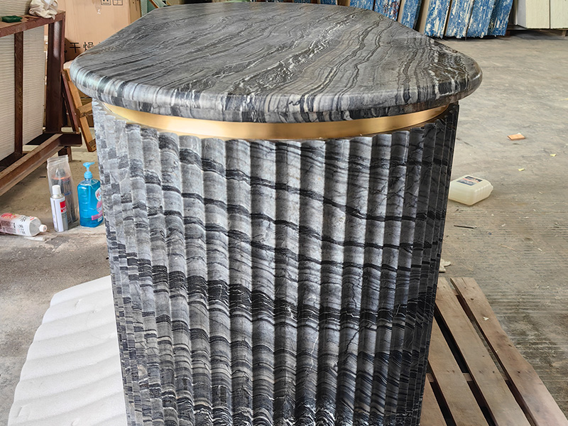 China Black Wooden Marble Countertop