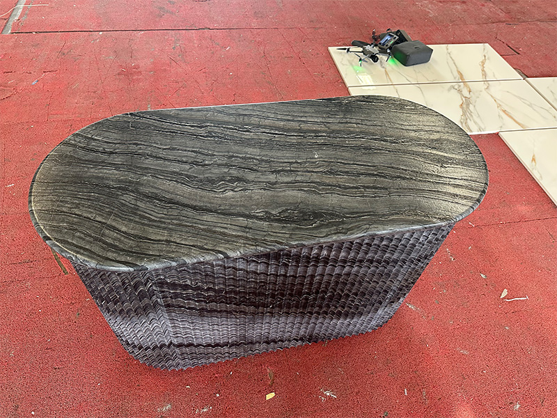 China Black Wooden Marble Countertop