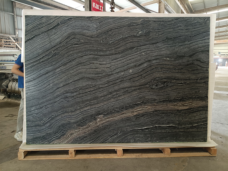 China Black Wooden Marble slab