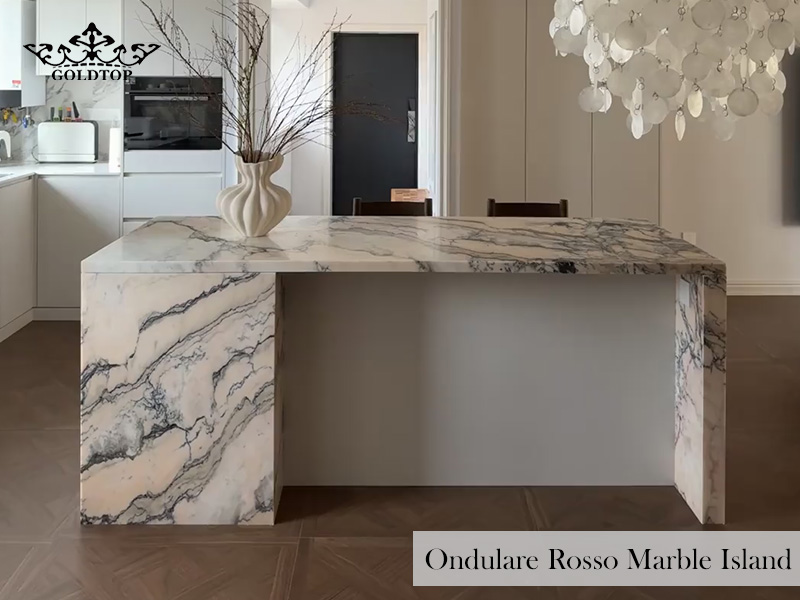 Ondulare Rosso Marble island