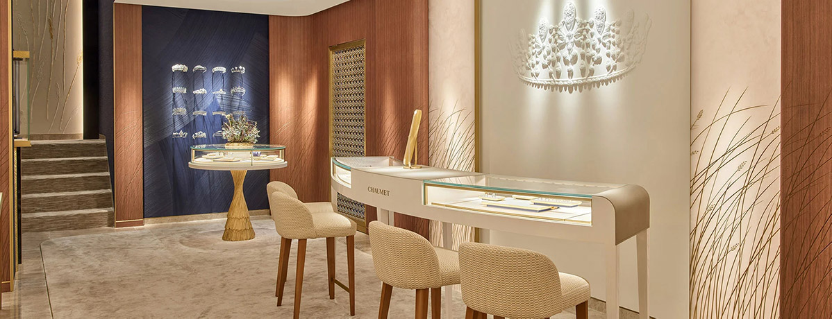 CHAUMET Vietnam Hanoi Boutique Project | Tundra Grey Marble Flooring & Staircase