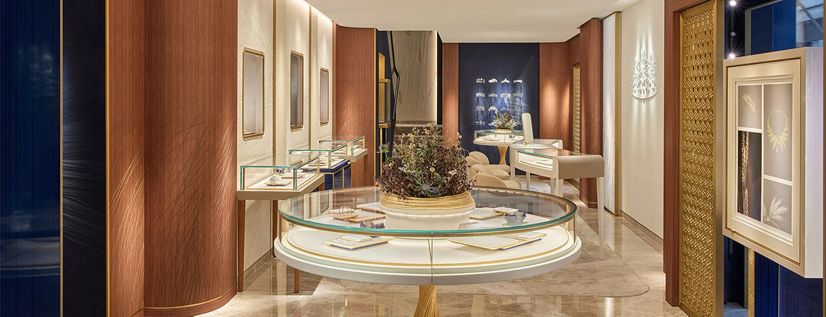 CHAUMET Vietnam Hanoi Boutique Project | Tundra Grey Marble Flooring & Staircase