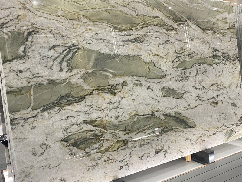 Brazilian DaVinci Green Quartzite Slabs & Tile for Kitchen Countertops / Wall / Tables / Mosaic