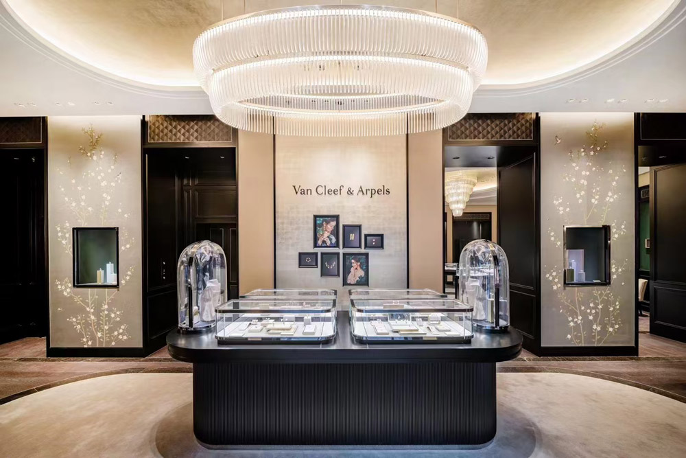 Van Cleef & Arpels Beijing WF CENTRAL Project-Chinese Saint Laurent Marble Flooring & Staircase