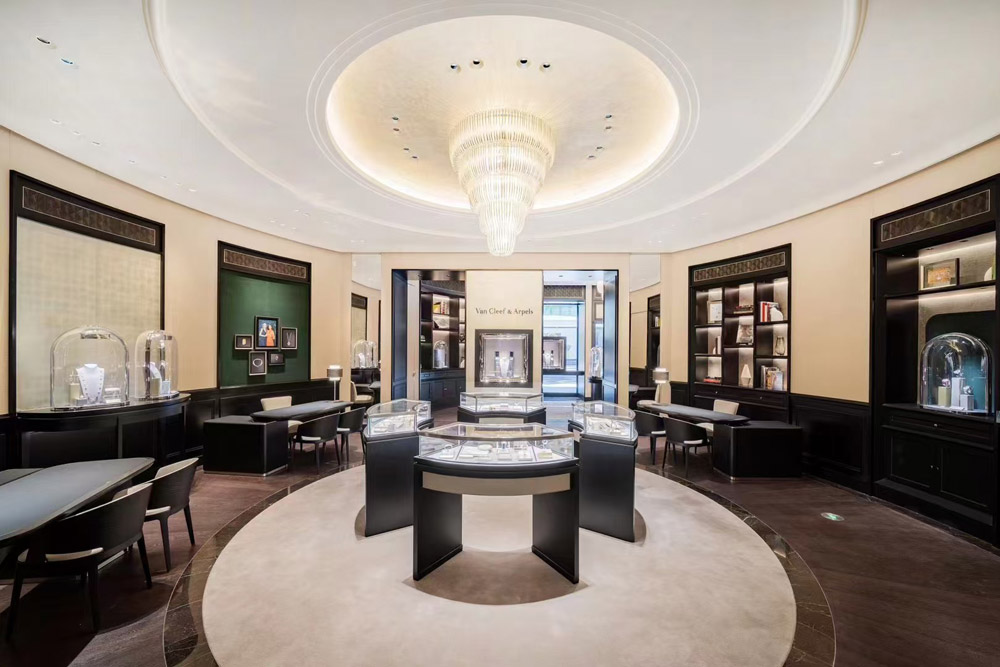 Van Cleef & Arpels Beijing WF CENTRAL Project-Chinese Saint Laurent Marble Flooring & Staircase