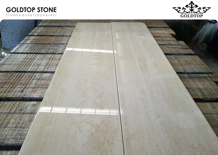 Sandro Boutique Project with Italy Ivory White Travertine Facade & Display Shelving