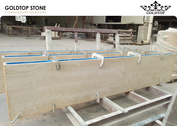 Sandro Boutique Project with Italy Ivory White Travertine Facade & Display Shelving