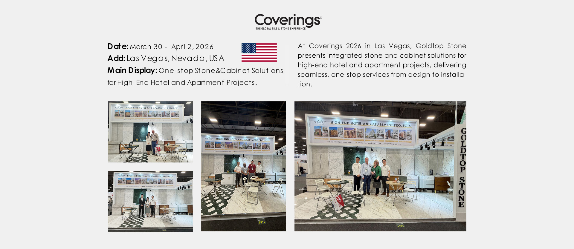 2026 covering exhibition goldtop stone