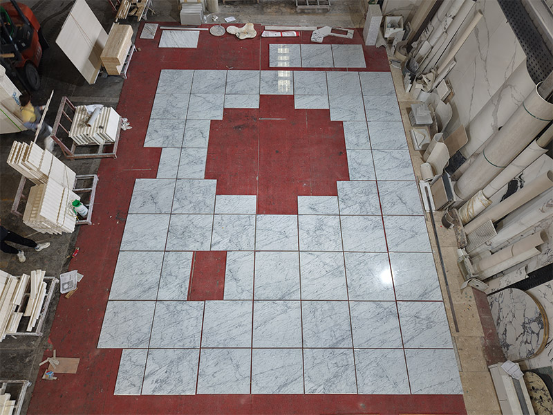 Italy Carrara White Marble Tiles for Interior Wall / Flooring