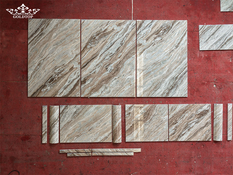 Fantasy Brown Marble Wall tiles Vein Matching Applications
