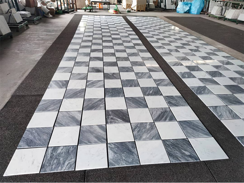 Italy Carrara White Marble Tiles for Interior Wall / Flooring