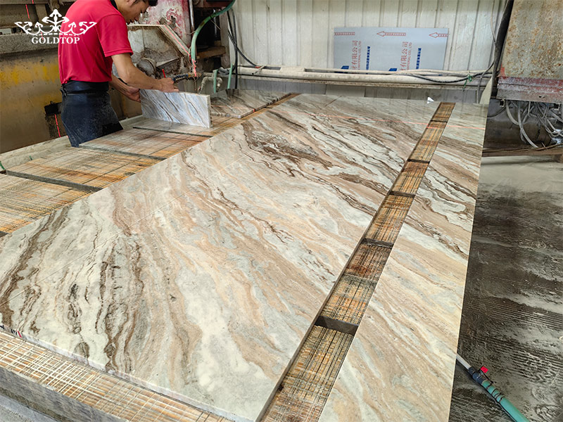 Fantasy Brown Marble Wall tiles factory fabrication