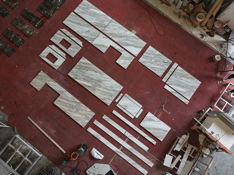 Custom Greece Volakas White Marble Countertop for Kitchen/ Bathroom