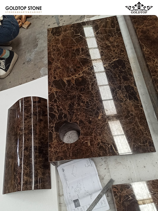 HERMES Marble Vanity Countertop Project  Luxury Stone Fabrication