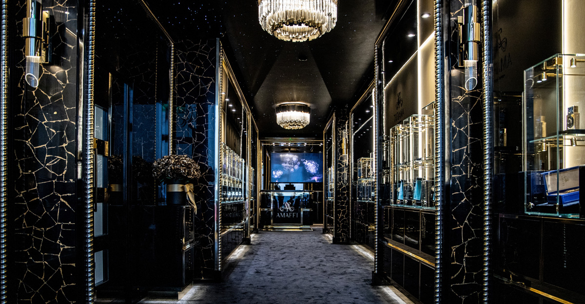 Amaffi Perfume House Knightsbridge Obsidian Stone Project