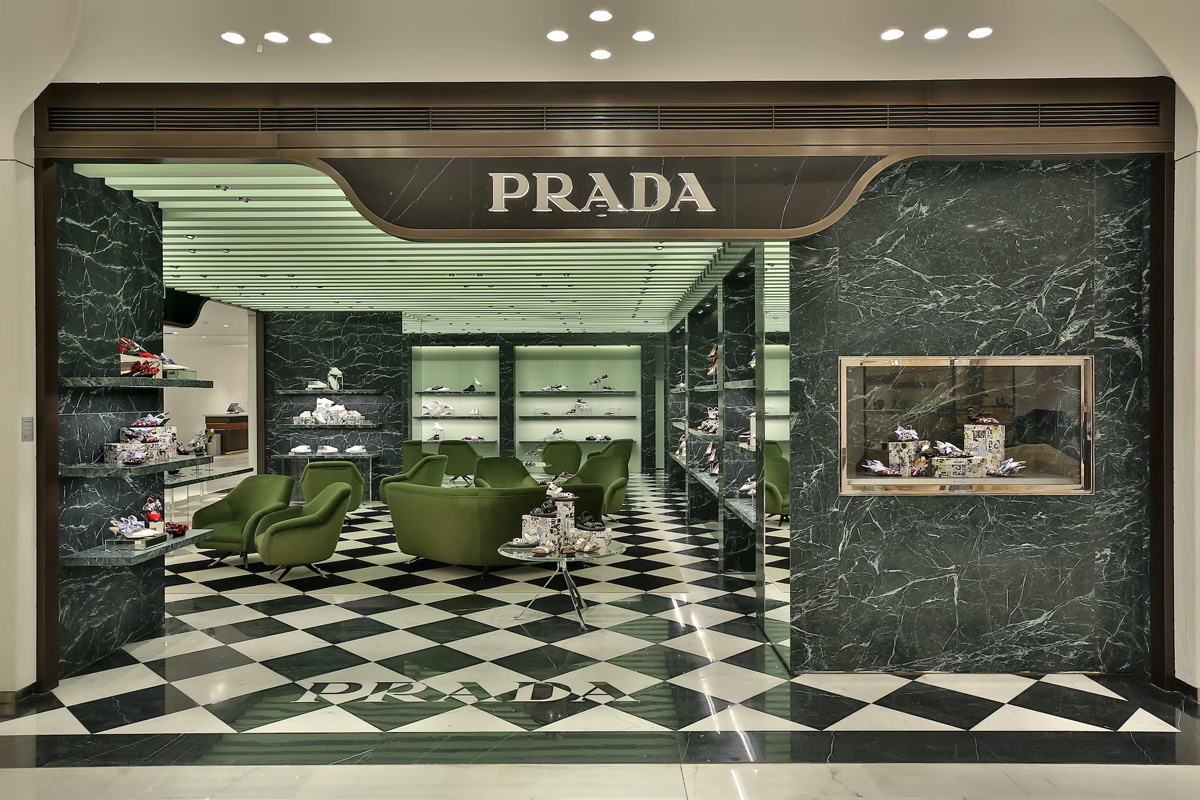 Prada Green Marble in PRADA Luxury Retail Store Design