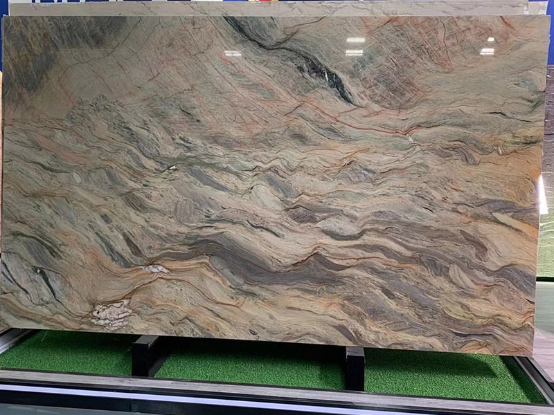 Luxury Stone Grey Silk Road Quartzite Slabs For Interior Wall/ Countertops