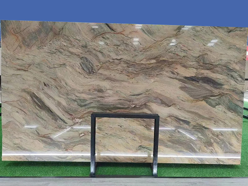 Luxury Stone Grey Silk Road Quartzite Slabs For Interior Wall/ Countertops