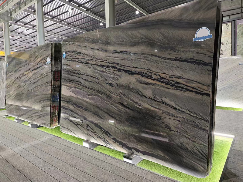 Brazil Grey Misty Rain Of Jiangnan Quartzite Slabs For Interior Decoration
