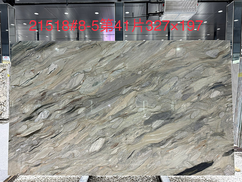 Luxury Stone Grey Silk Road Quartzite Slabs For Interior Wall/ Countertops