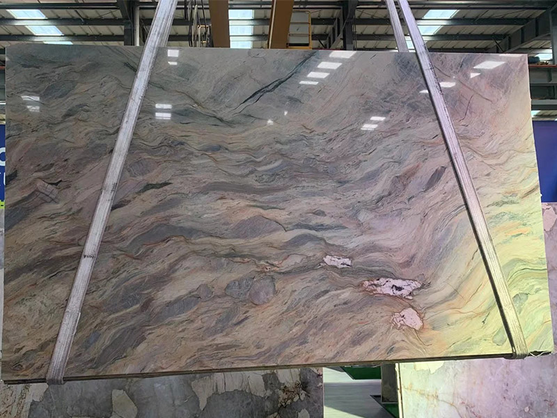 Luxury Stone Grey Silk Road Quartzite Slabs For Interior Wall/ Countertops