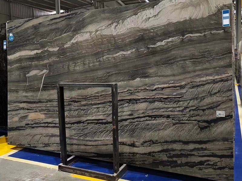 Brazil Grey Misty Rain Of Jiangnan Quartzite Slabs For Interior Decoration