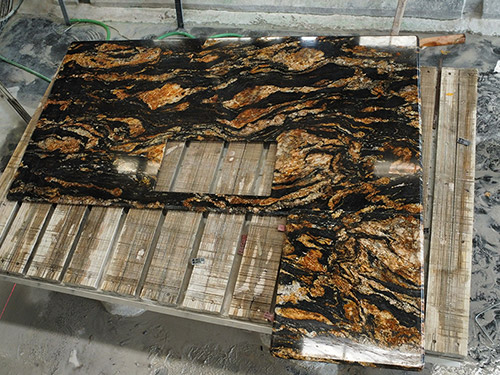 Brazil Cosmic Black Granite Slab for Worktops