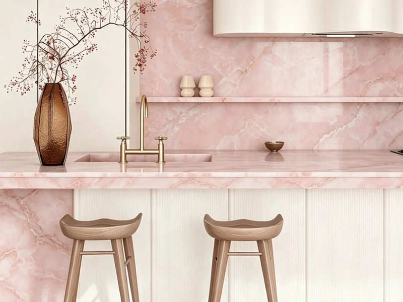 Custom Pink Onyx Marble Countertops / Vanity Tops Suppliers