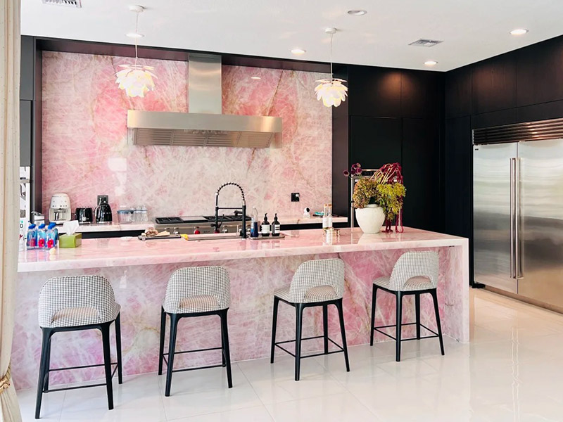 Custom Pink Onyx Marble Countertops / Vanity Tops Suppliers