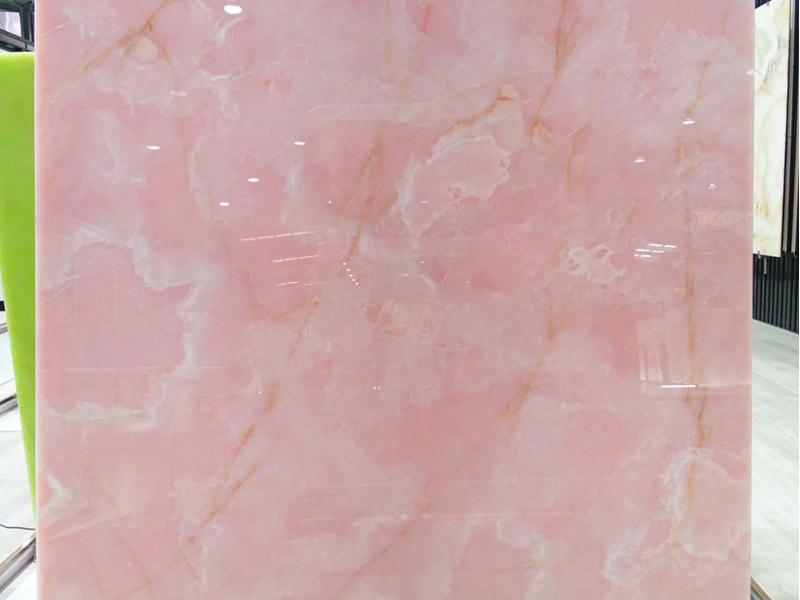Custom Pink Onyx Marble Countertops / Vanity Tops Suppliers