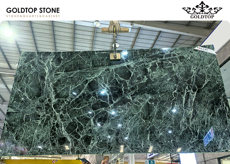 POST Houston Stone Project  Prada Green Marble Walls & Custom Elevator Flooring