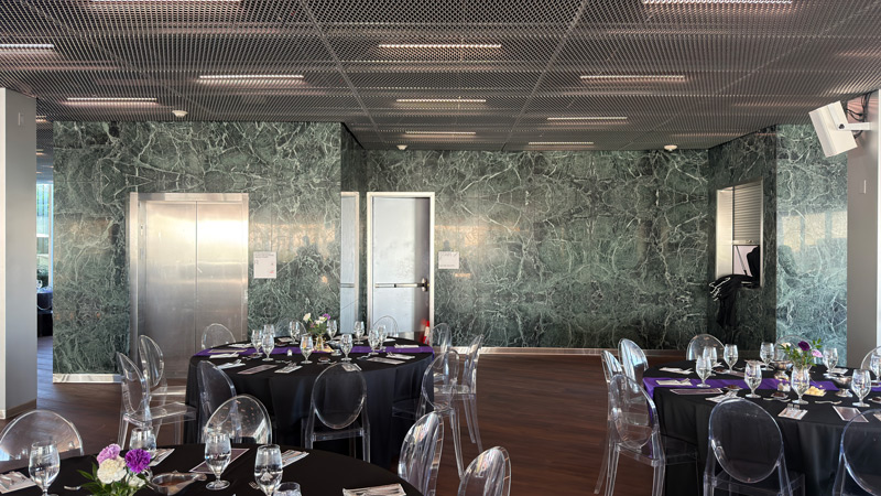 POST Houston Stone Project | Prada Green Marble Walls & Custom Elevator Flooring