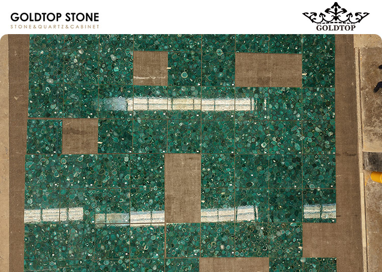 The Ivy Asia Chelsea Project | Green Agate Backlit Floor Tiles Supplier